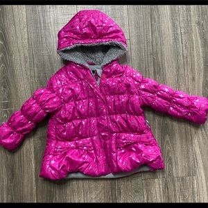 Rothschild Pink Puffer Coat with stars (size 2T)